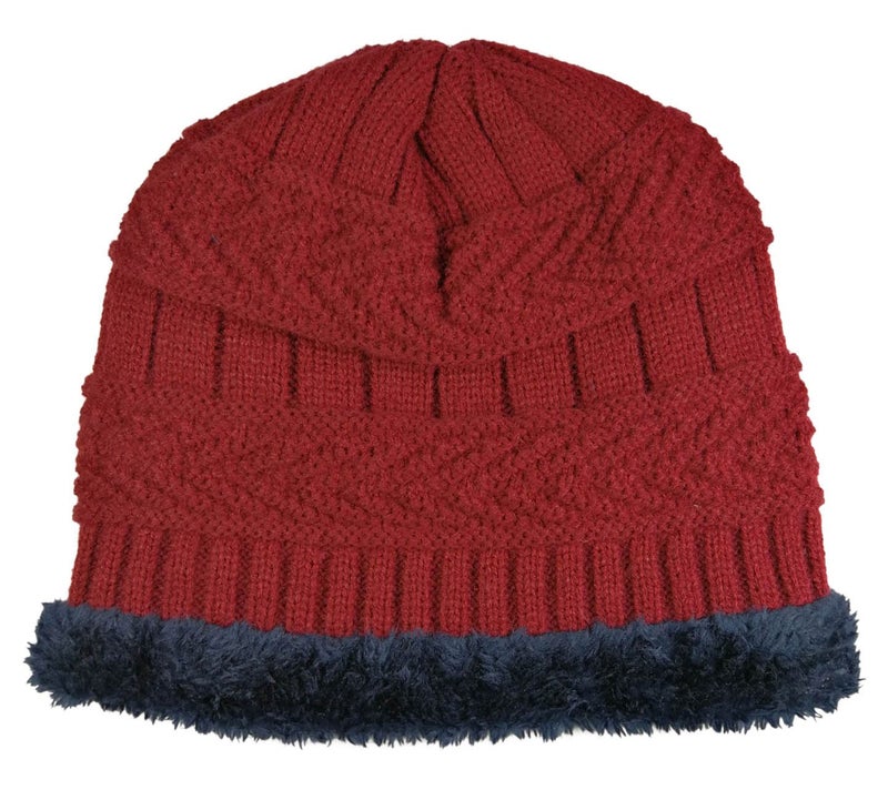 HINDAWI Winter Hats for Girls Boys Kids (5-14 Years) Warm Snow Knit Beanie Windproof Slouchy Skull Cap Red - Image 2